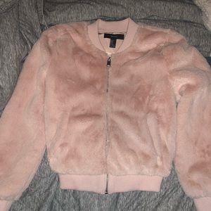 Pink faux fur jacket